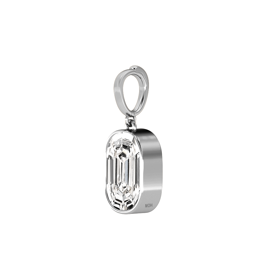 O Letter Alphabet Charm in 18k White Gold — view 2