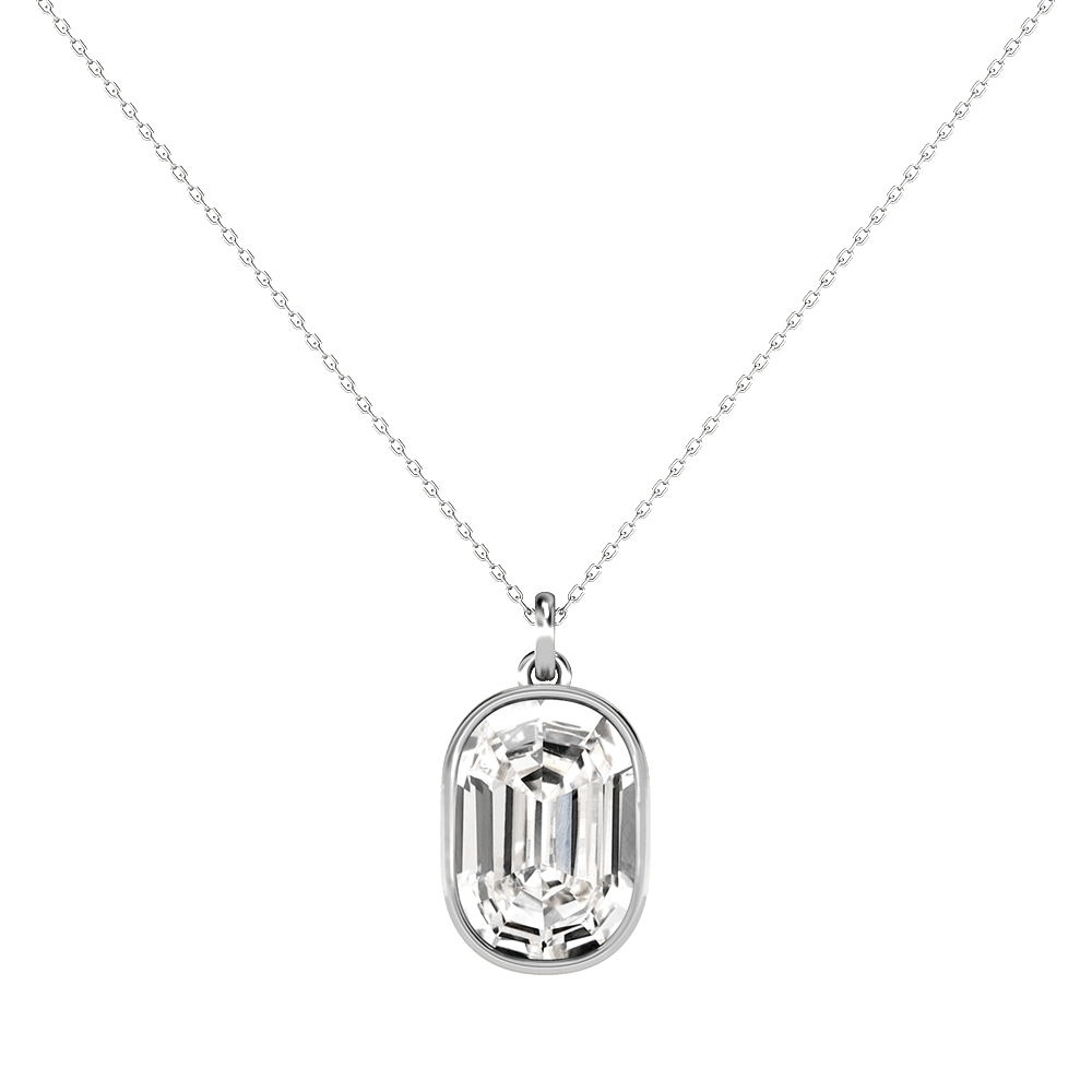 O Letter Alphabet Pendant in 18k White Gold
