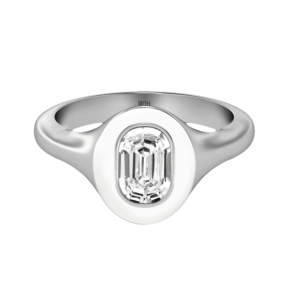 O Letter Alphabet Signet Ring