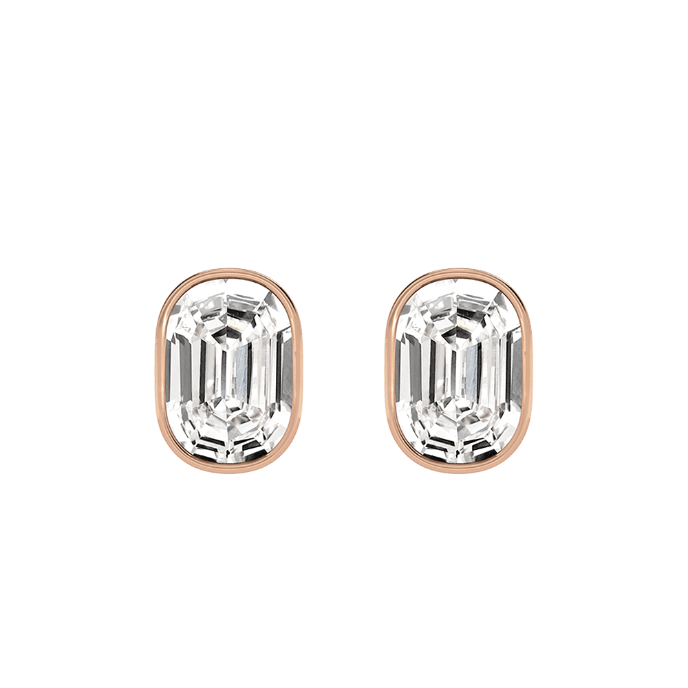 O Letter Alphabet Stud Earrings in 18k Rose Gold