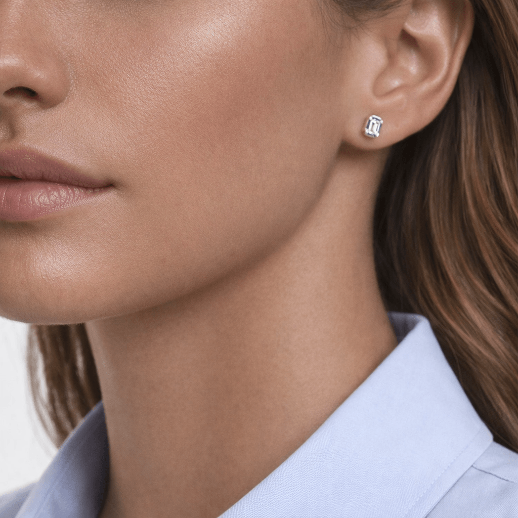 O Letter Alphabet Stud Earrings — view 2