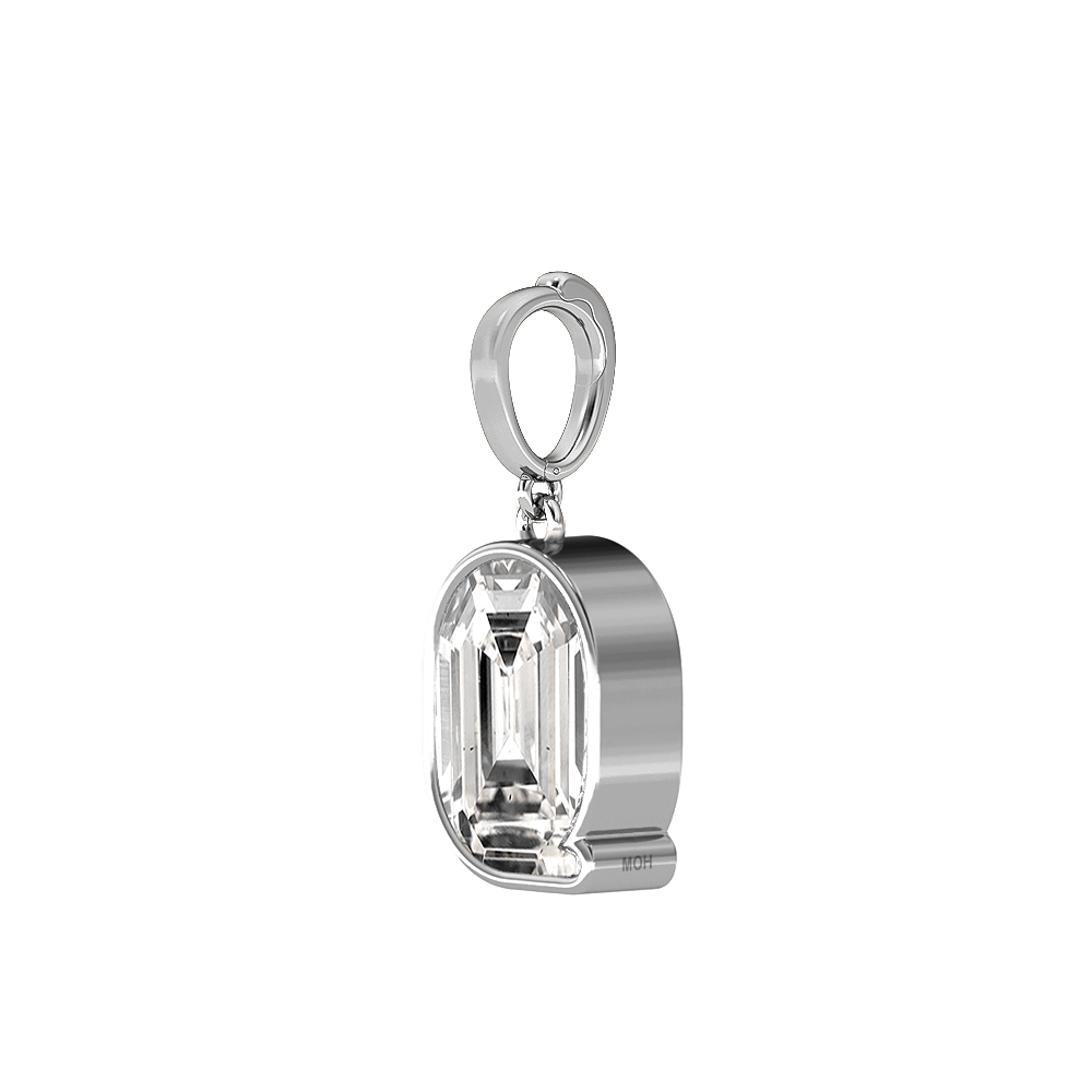Q Letter Alphabet Charm in 18k White Gold — view 2