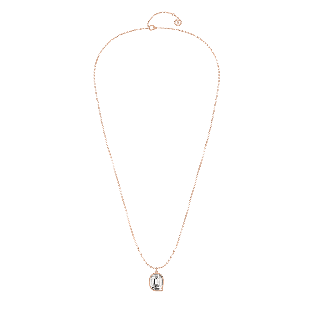 Q Letter Alphabet Pendant in 18k Rose Gold — view 2