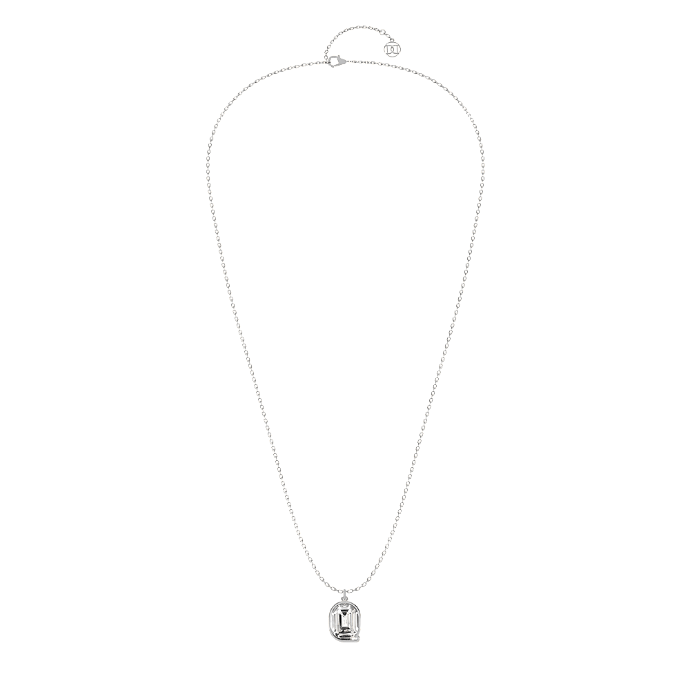 Q Letter Alphabet Pendant in 18k White Gold — view 2