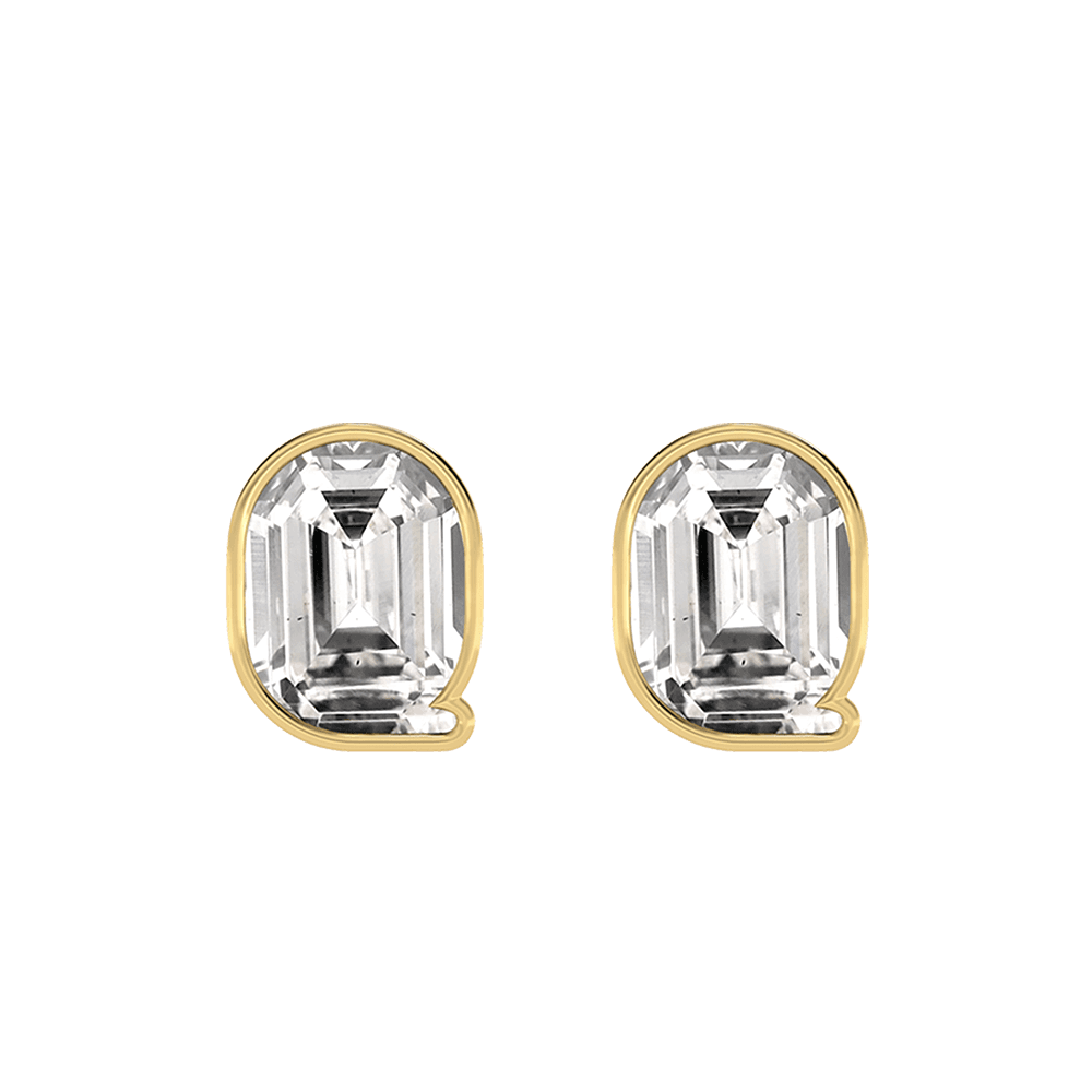 Q Letter Alphabet Stud Earrings