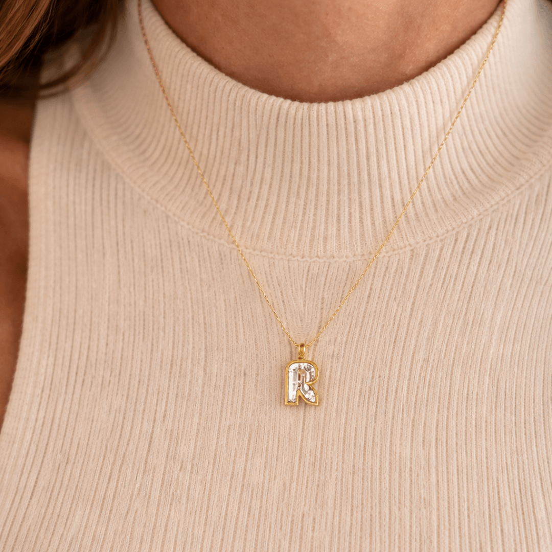 R Letter Alphabet Pendant — view 2