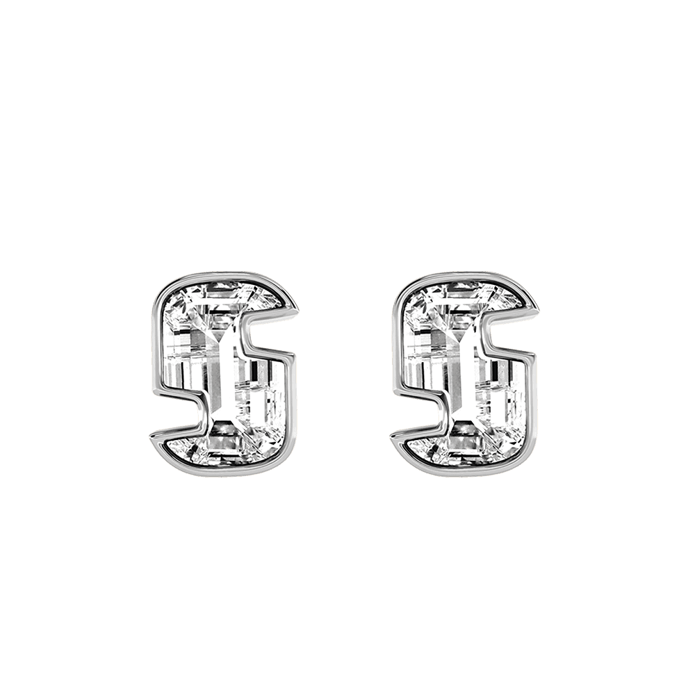 S Letter Alphabet Stud Earrings