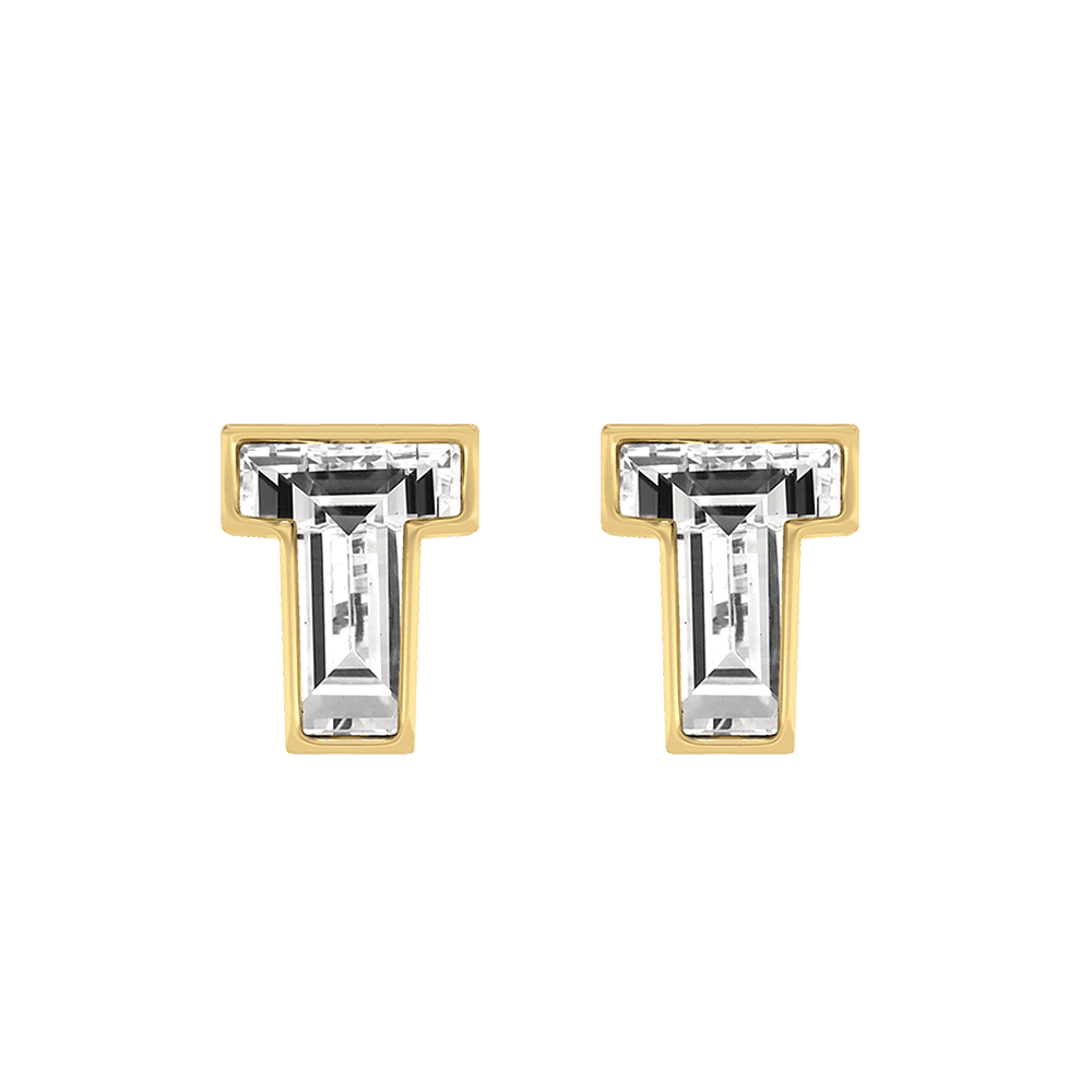 T Letter Alphabet Stud Earrings