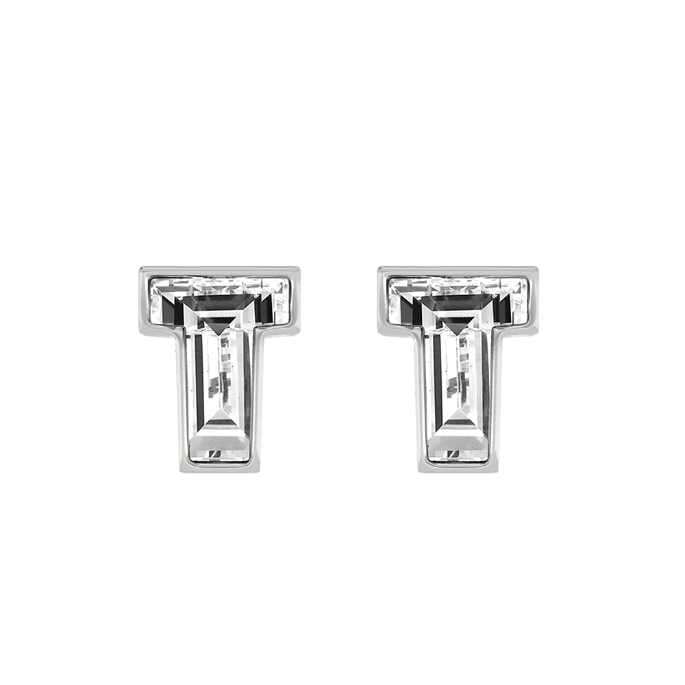 T Letter Alphabet Stud Earrings