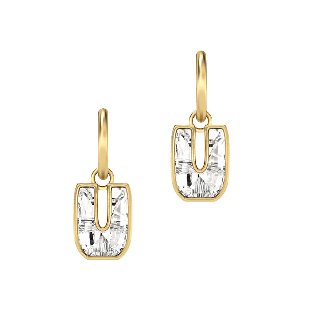 U Letter Alphabet Hoop Earrings
