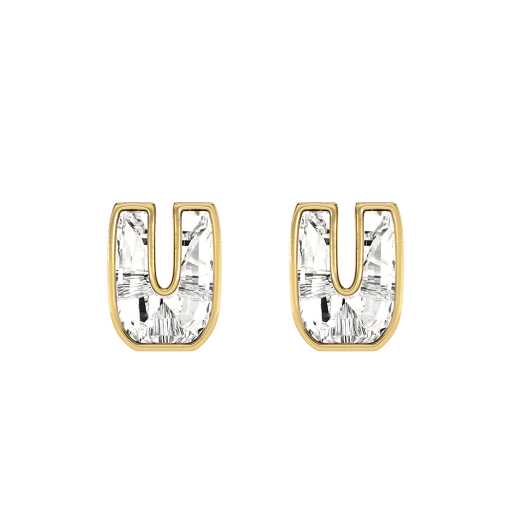 U Letter Alphabet Stud Earrings