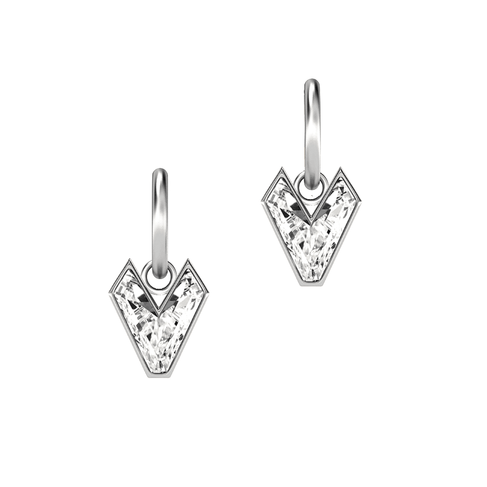 V Letter Alphabet Hoop Earrings