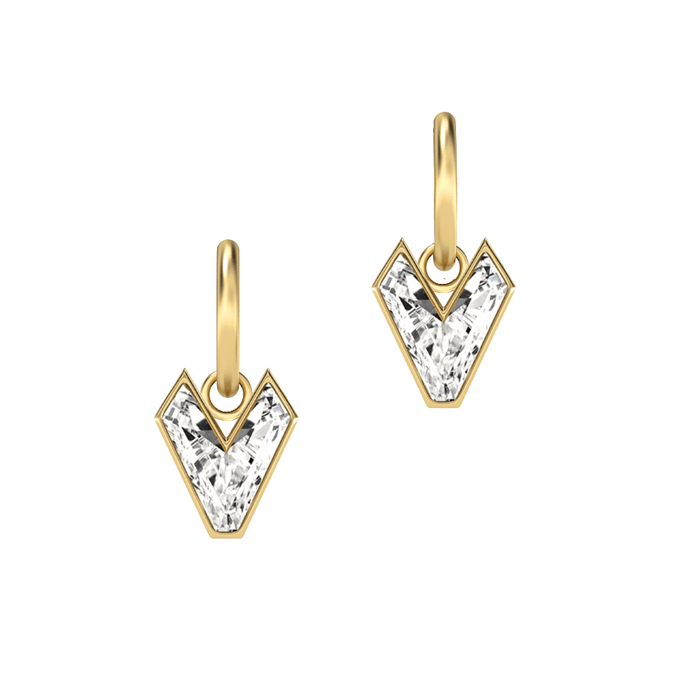 V Letter Alphabet Hoop Earrings