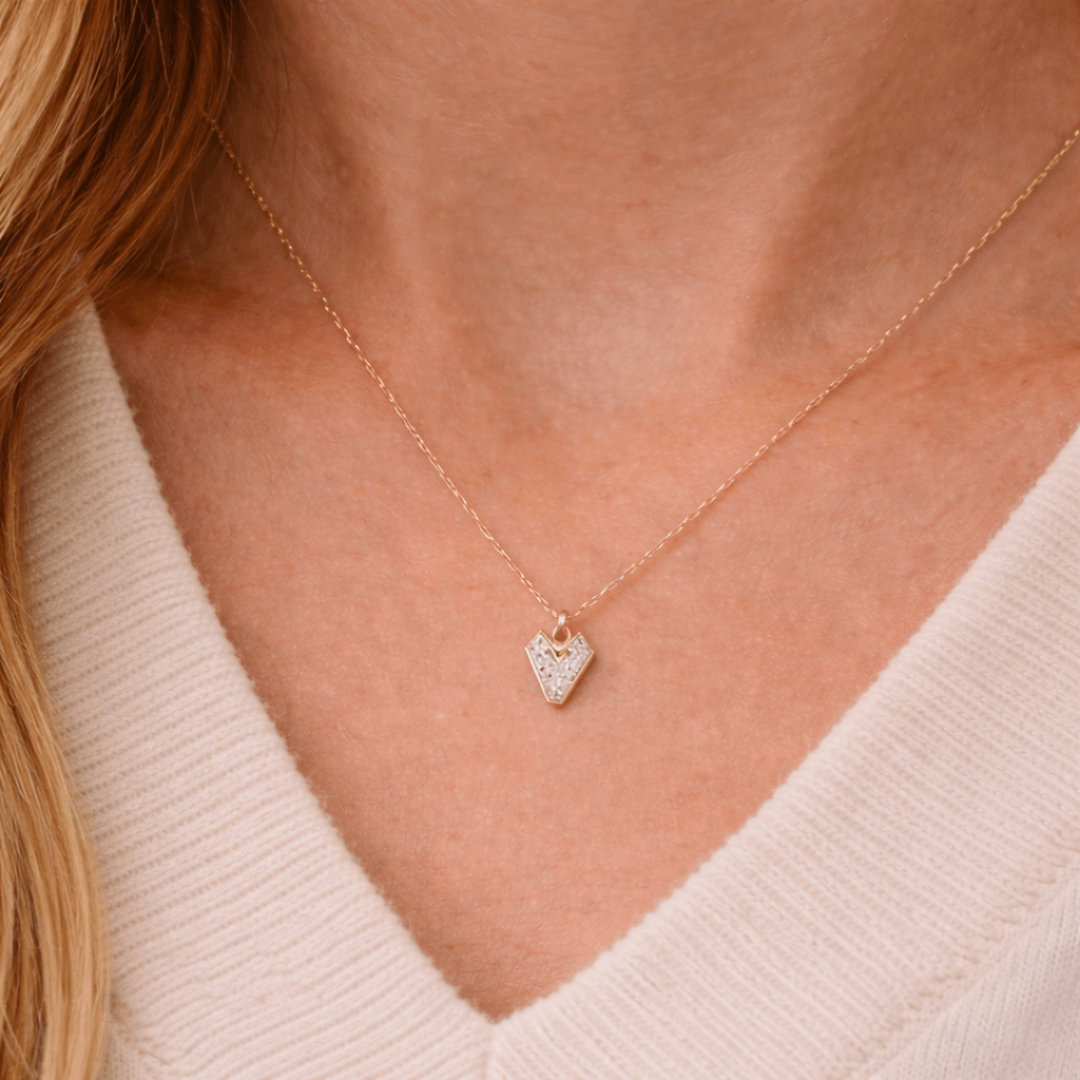 V Letter Alphabet Pendant — view 2