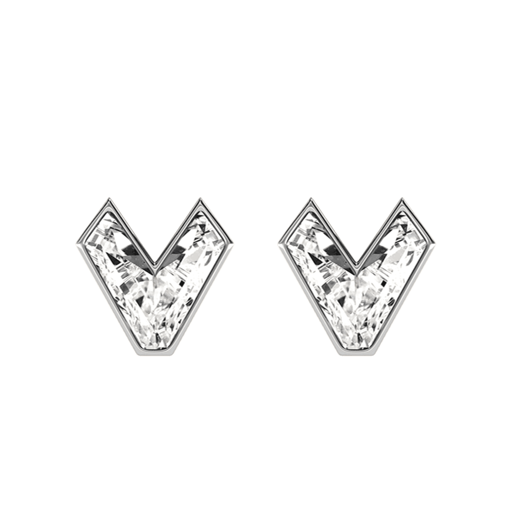 V Letter Alphabet Stud Earrings
