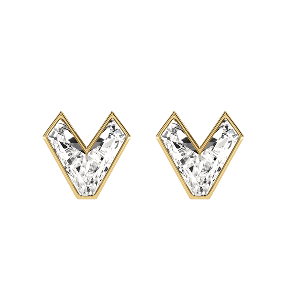 V Letter Alphabet Stud Earrings