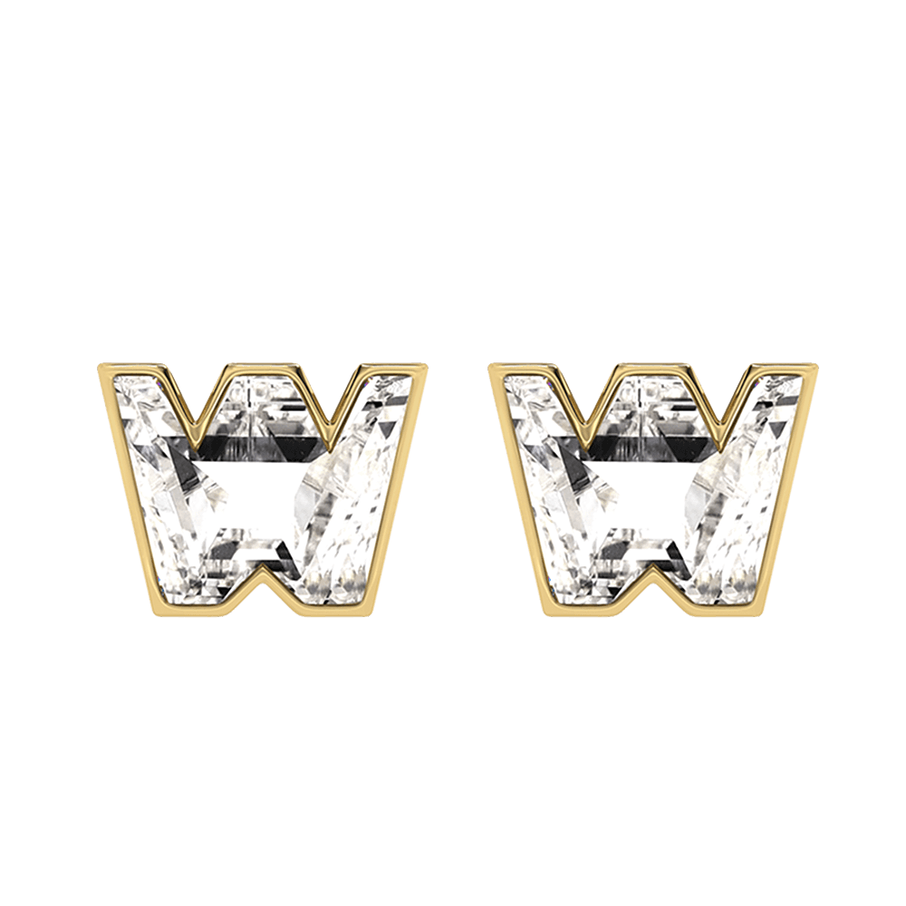 W Letter Alphabet Stud Earrings