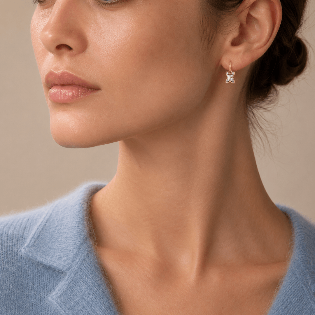 X Letter Alphabet Hoop Earrings — view 2