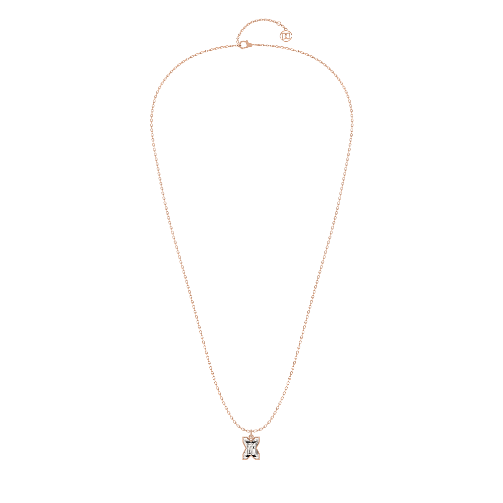X Letter Alphabet Pendant in 18k Rose Gold — view 2