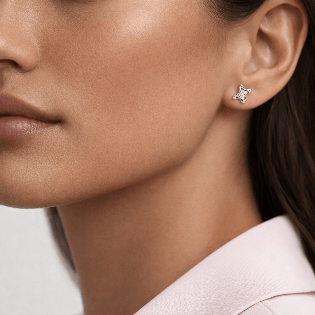 X Letter Alphabet Stud Earrings — view 2