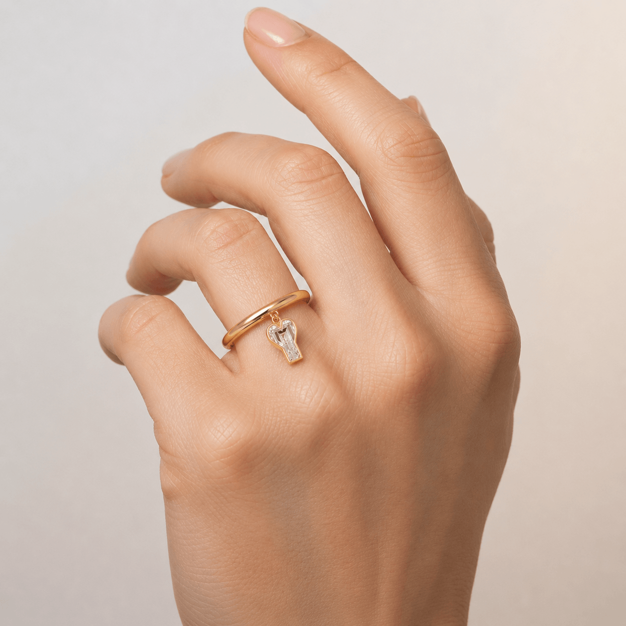 Y Letter Alphabet Drop Ring — view 2