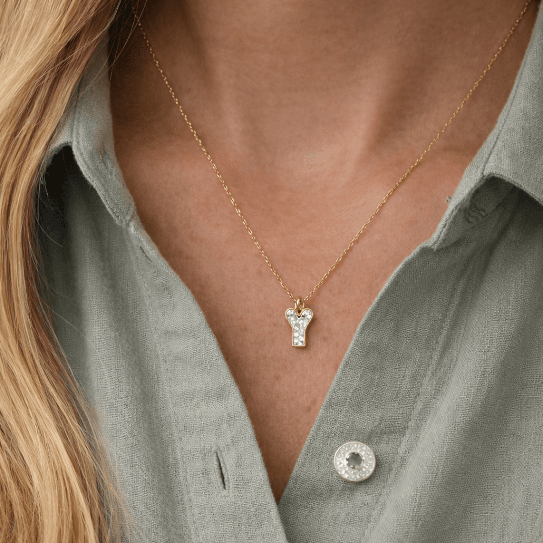 Y Letter Alphabet Pendant — view 2