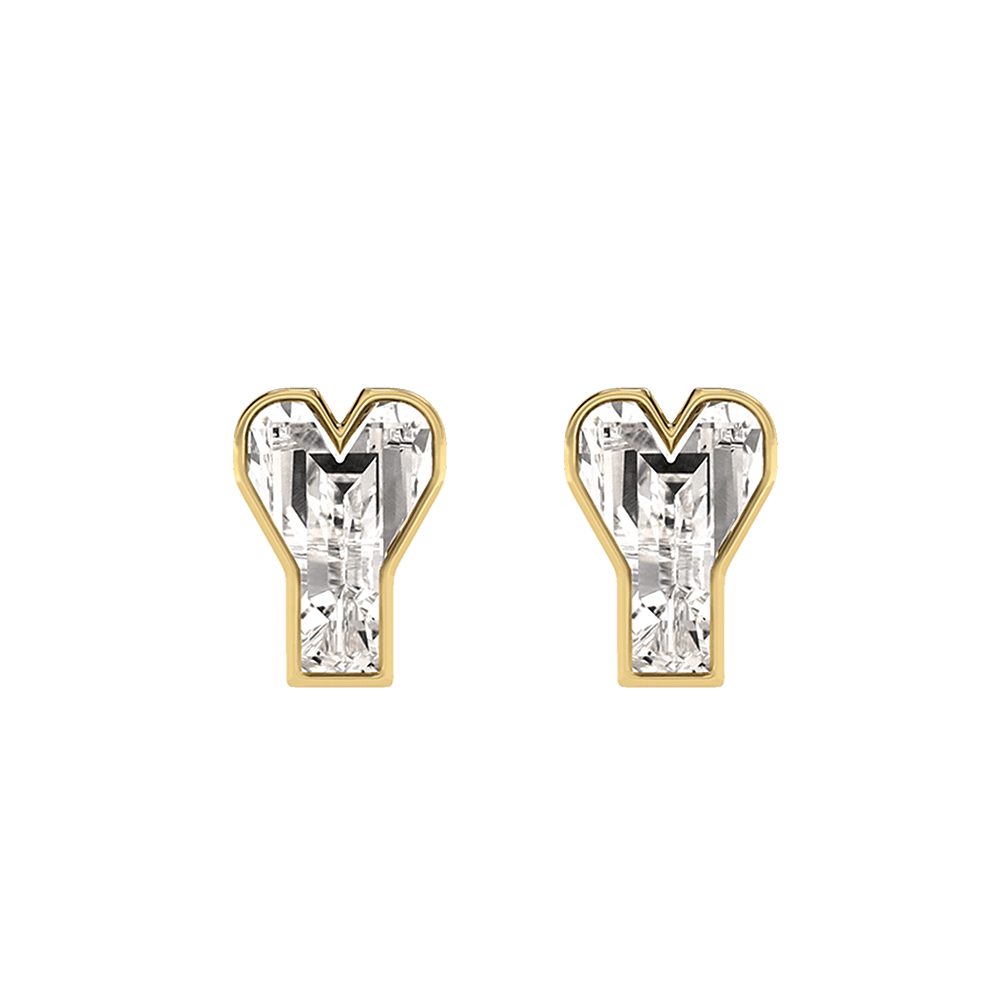 Y Letter Alphabet Stud Earrings