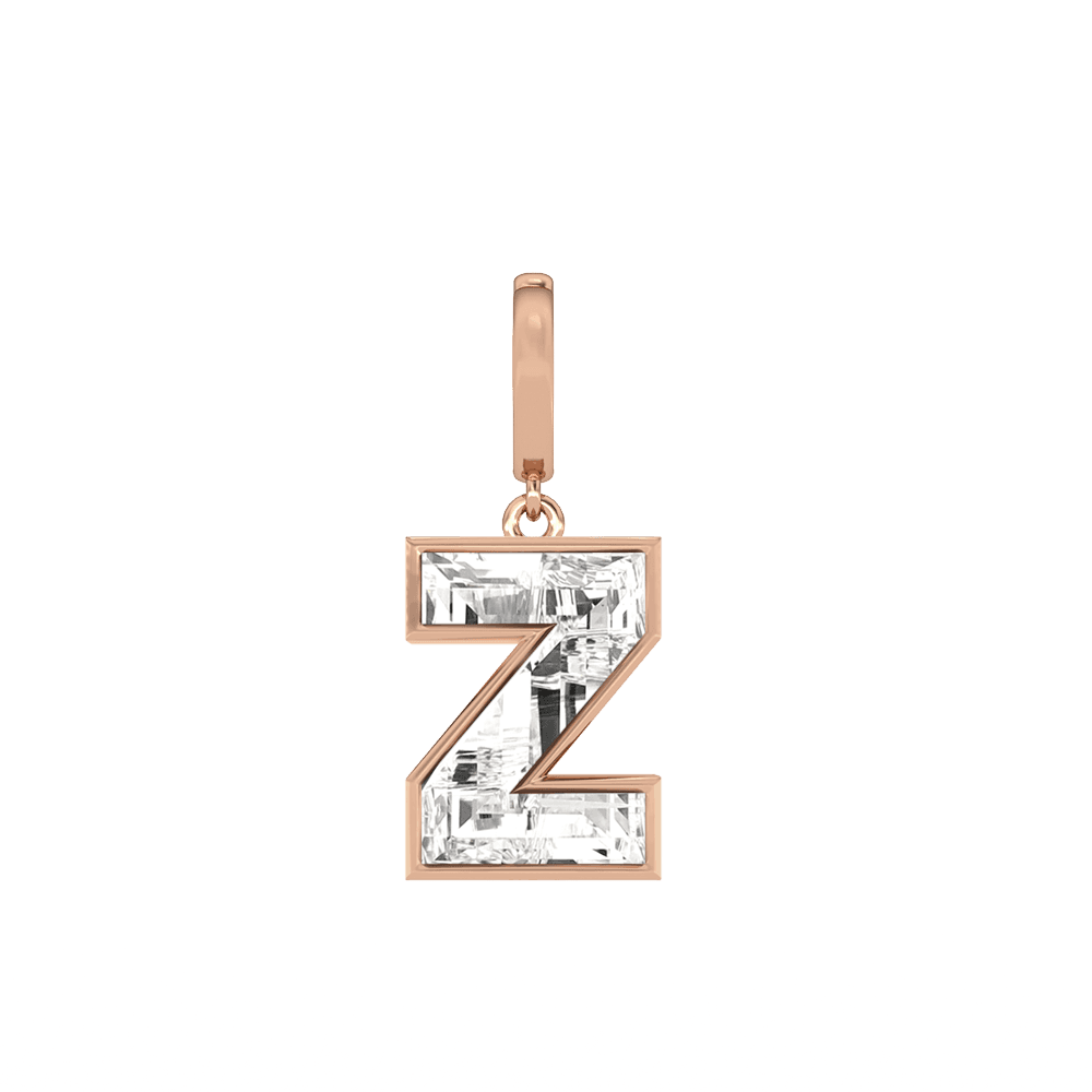 Z Letter Alphabet Charm in 18k Rose Gold