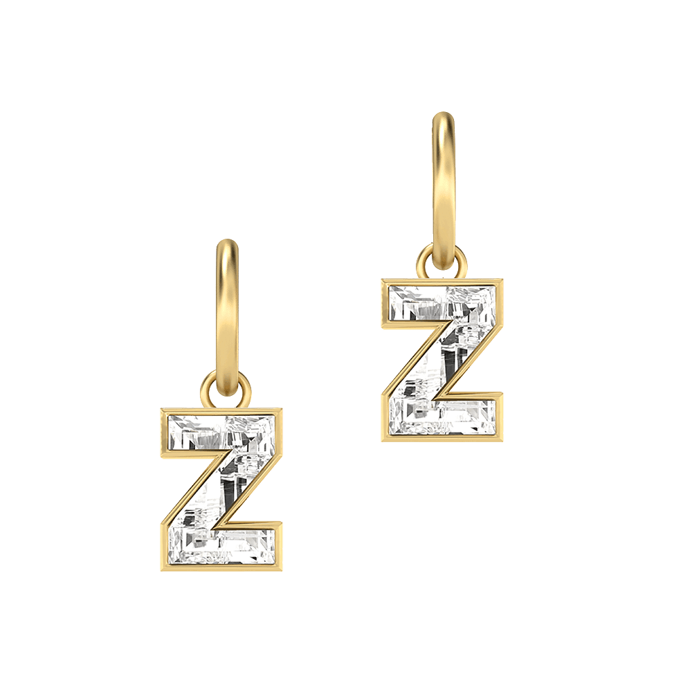 Z Letter Alphabet Hoop Earrings