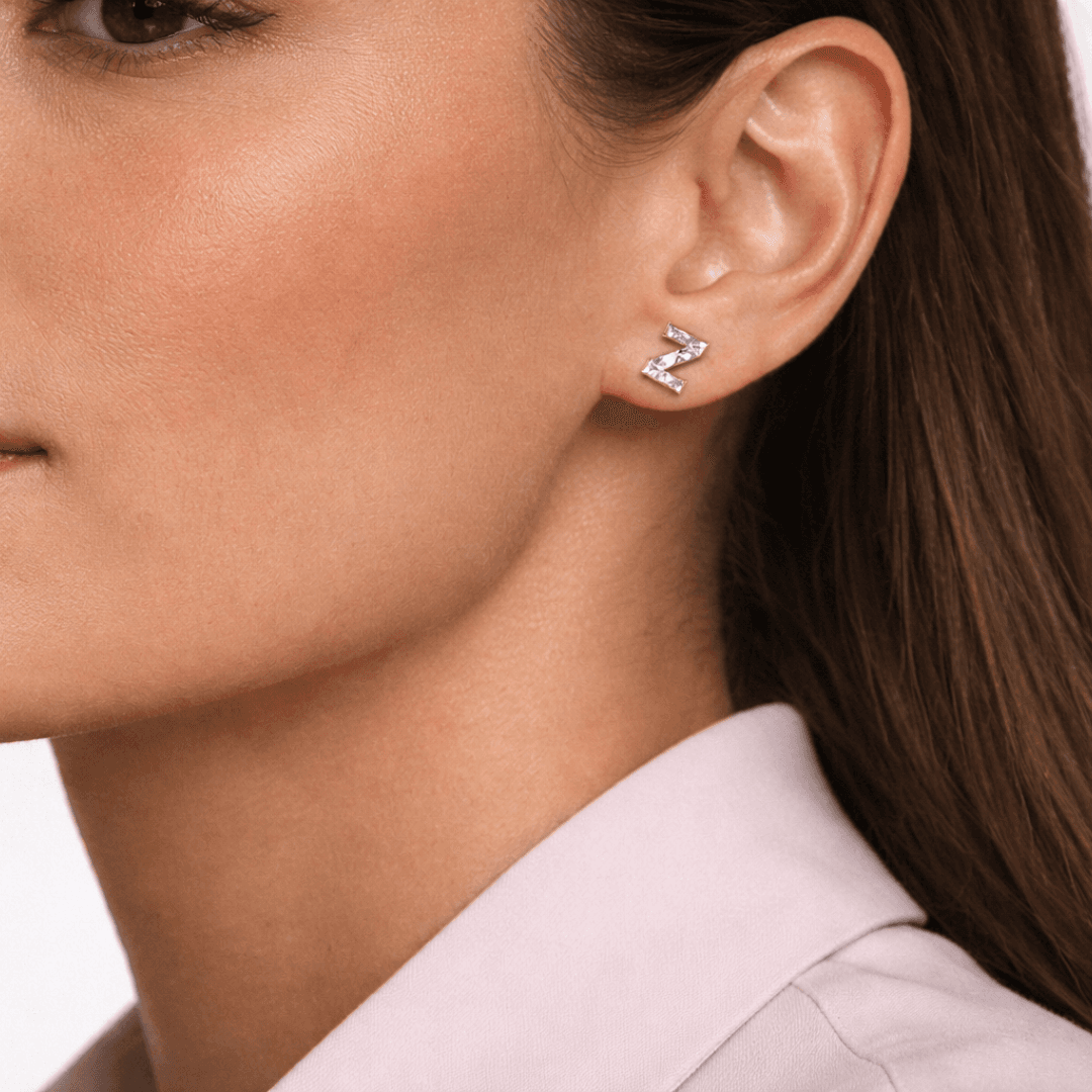 Z Letter Alphabet Stud Earrings — view 2