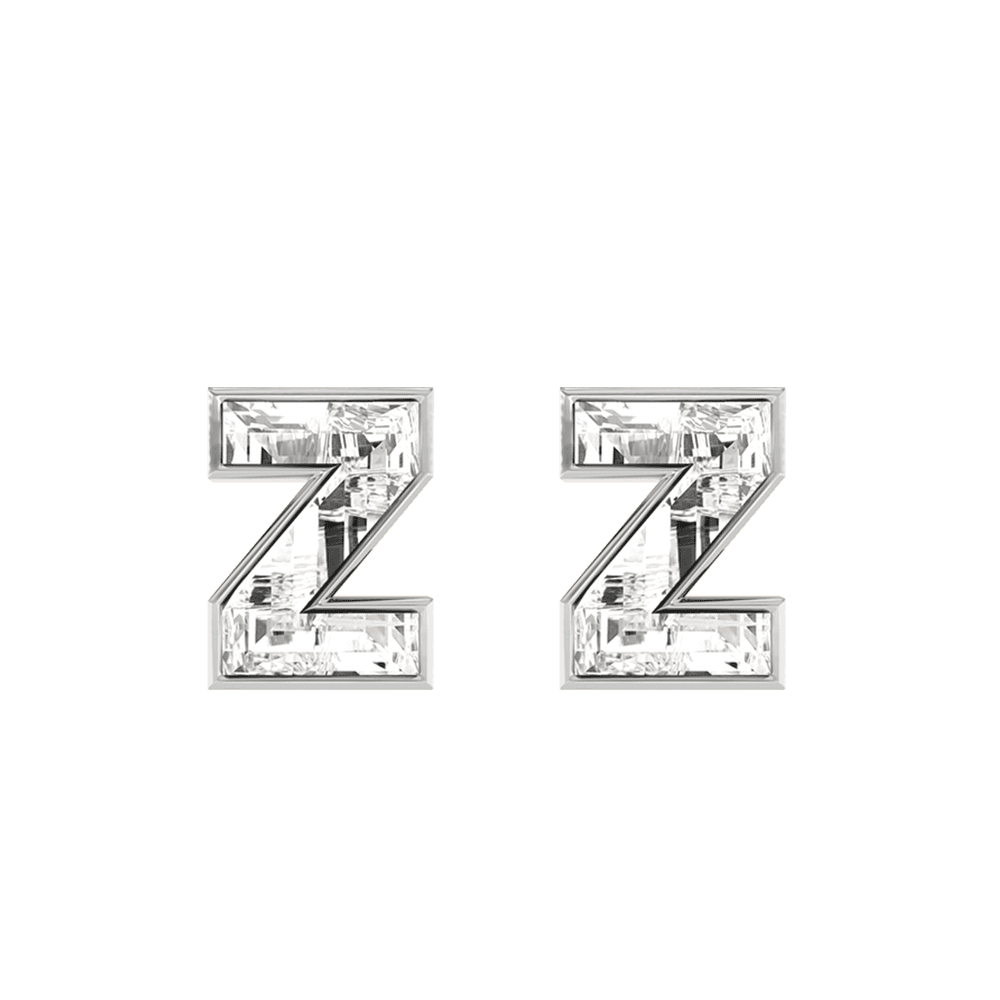 Z Letter Alphabet Stud Earrings