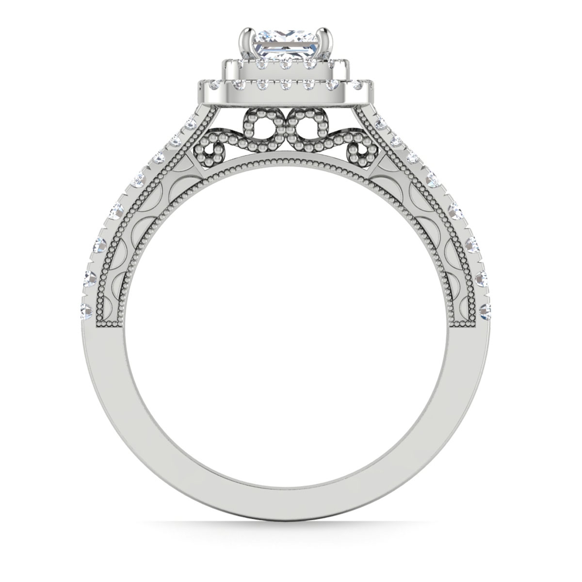 Amber in 18k White Gold — view 2