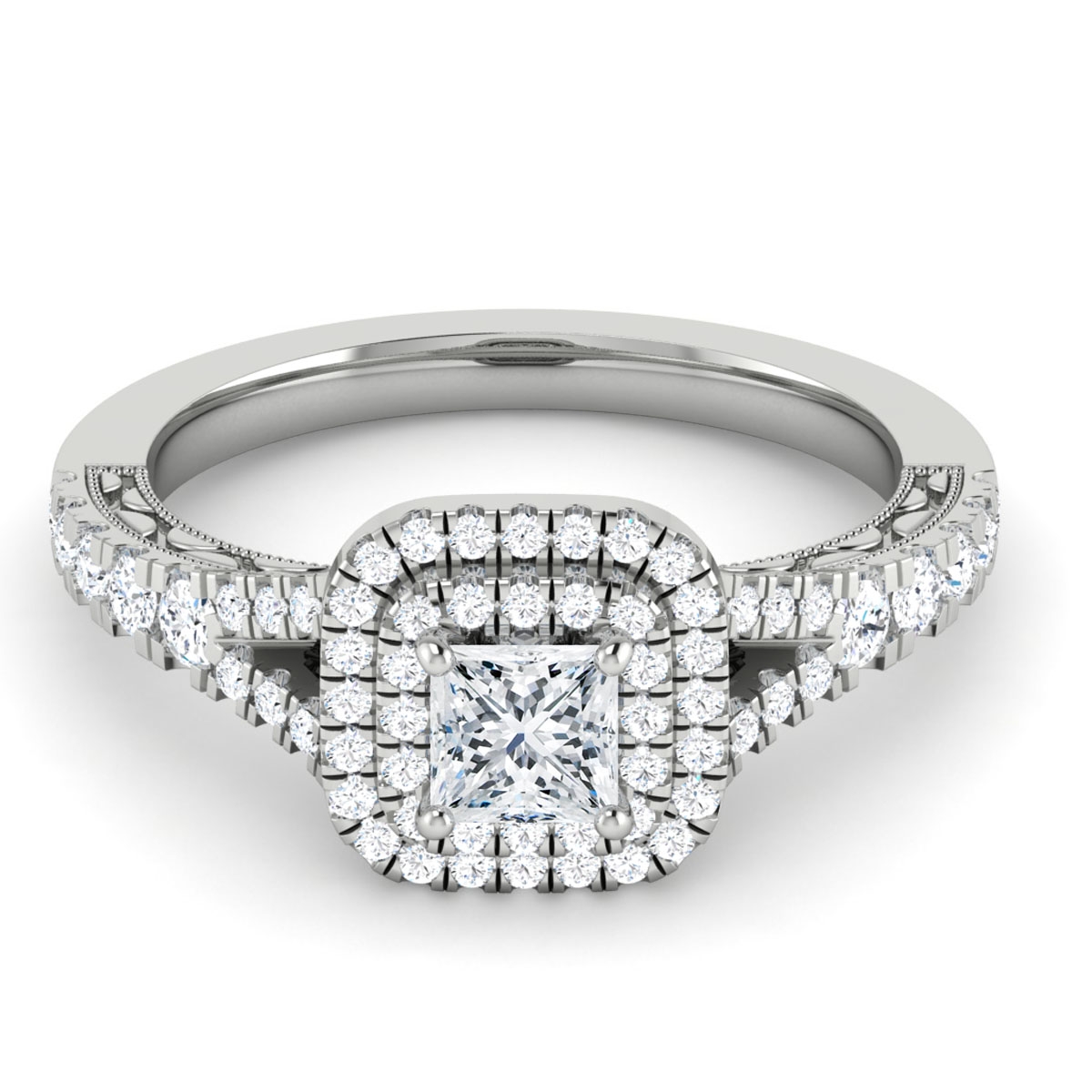 Amber in 18k White Gold