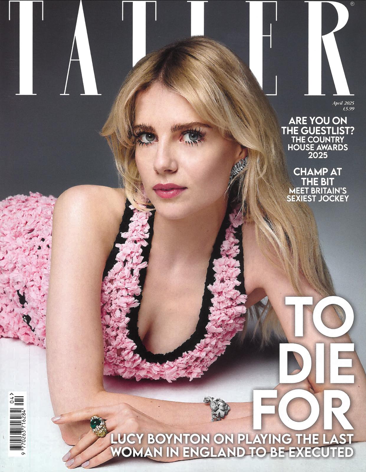 Tatler April 2025 cover featuring Lucy Boynton