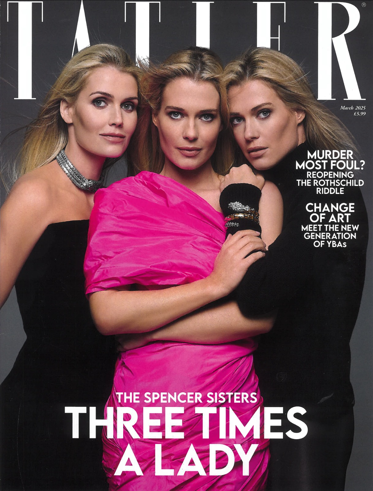 Tatler March 2025 cover — The Spencer Sisters