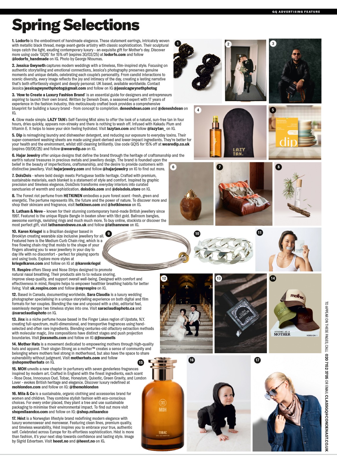 MOH London featured in GQ March 2025 — Spring Selections