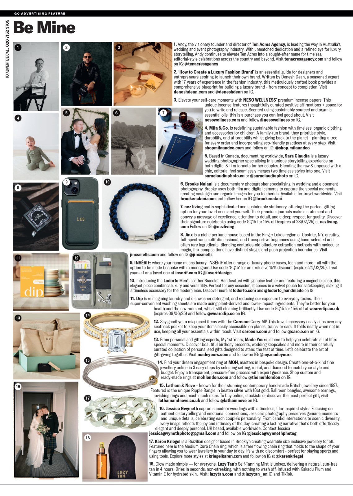 MOH London featured in GQ February 2025 — Be Mine