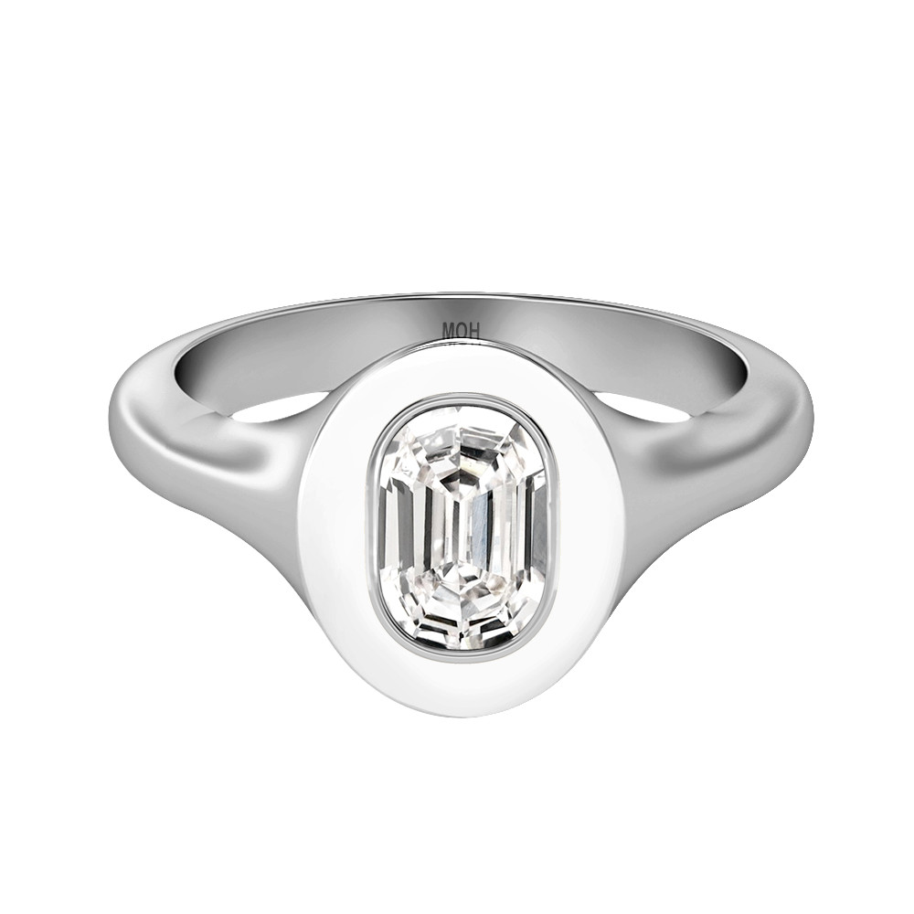 O Letter Alphabet Signet Ring