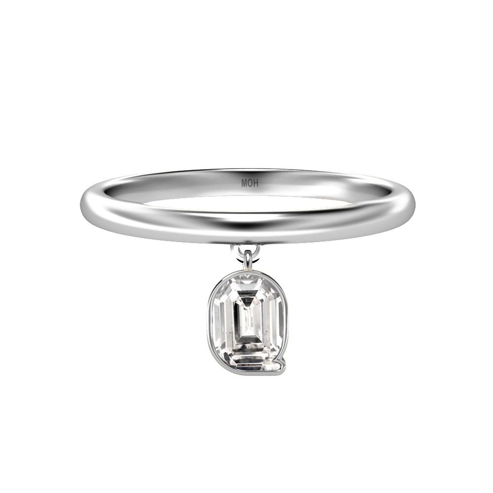 Q Letter Alphabet Drop Ring