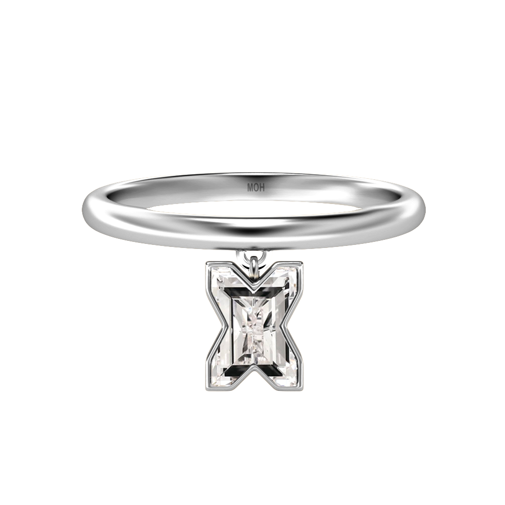 X Letter Alphabet Drop Ring