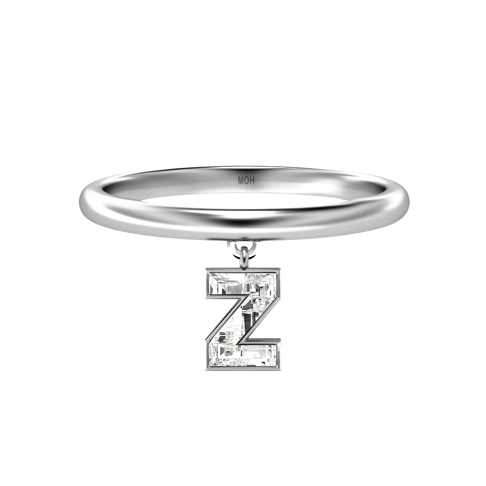 Z Letter Alphabet Drop Ring
