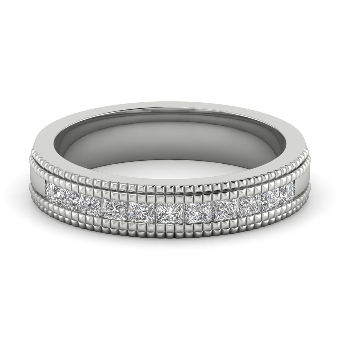 Glaucia Princess Diamond Channel Set Half Eternity Ring