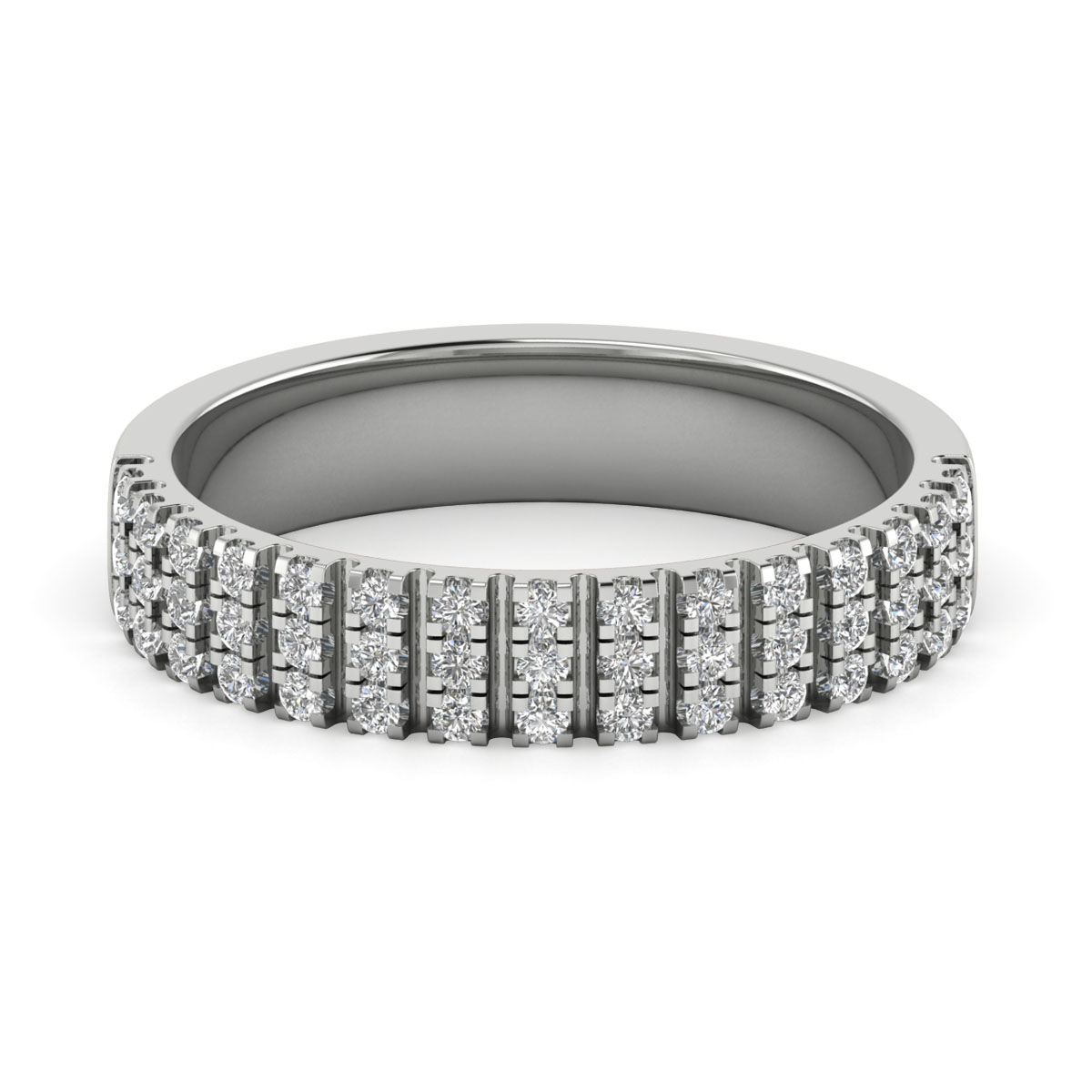 Adele Round Diamond Prong Set Half Eternity Ring