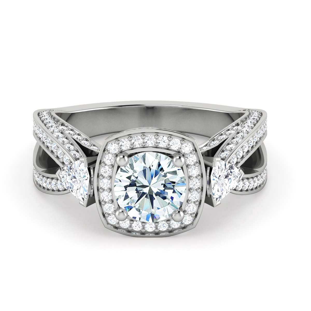 Audra Round Three Diamond Engagement Ring