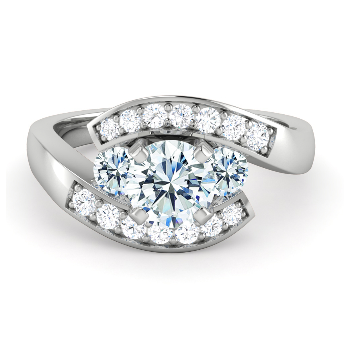 Bea Round Three Diamond Engagement Ring