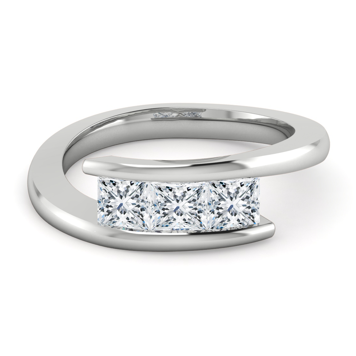 Caitlin Princess Three Diamond Engagement Ring