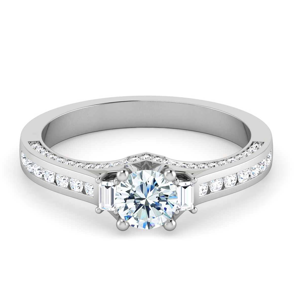 Lauren Round Three Diamond Engagement Ring