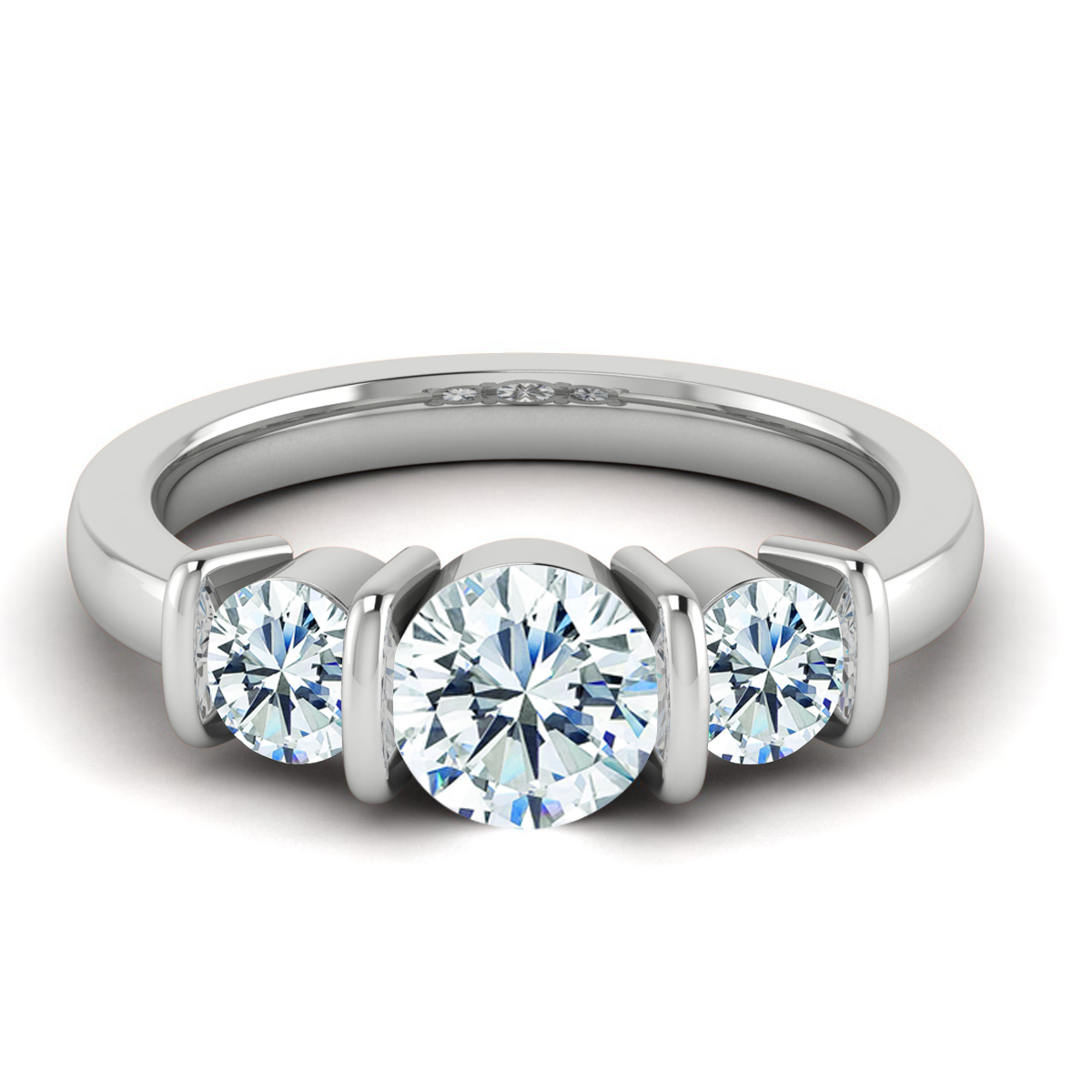 Marian Round Three Diamond Engagement Ring