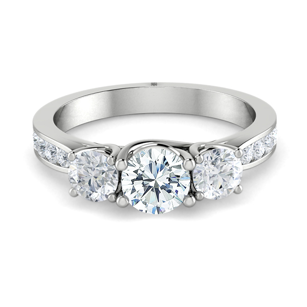 Alma Round Three Diamond Engagement Ring