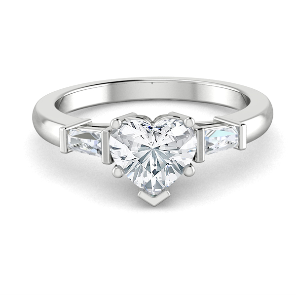 Agatha Heart Three Diamond Engagement Ring